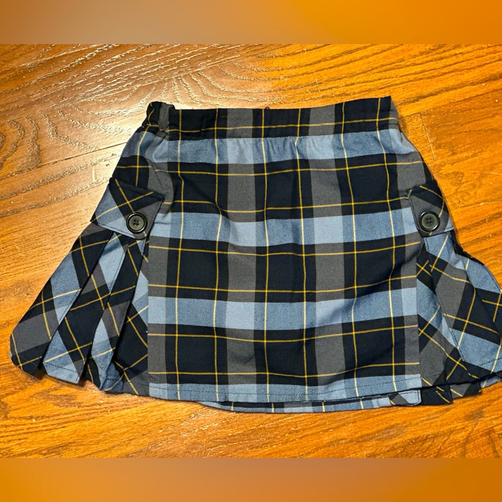 Lands End School Uniform Skorts in Classic Navy Plaid